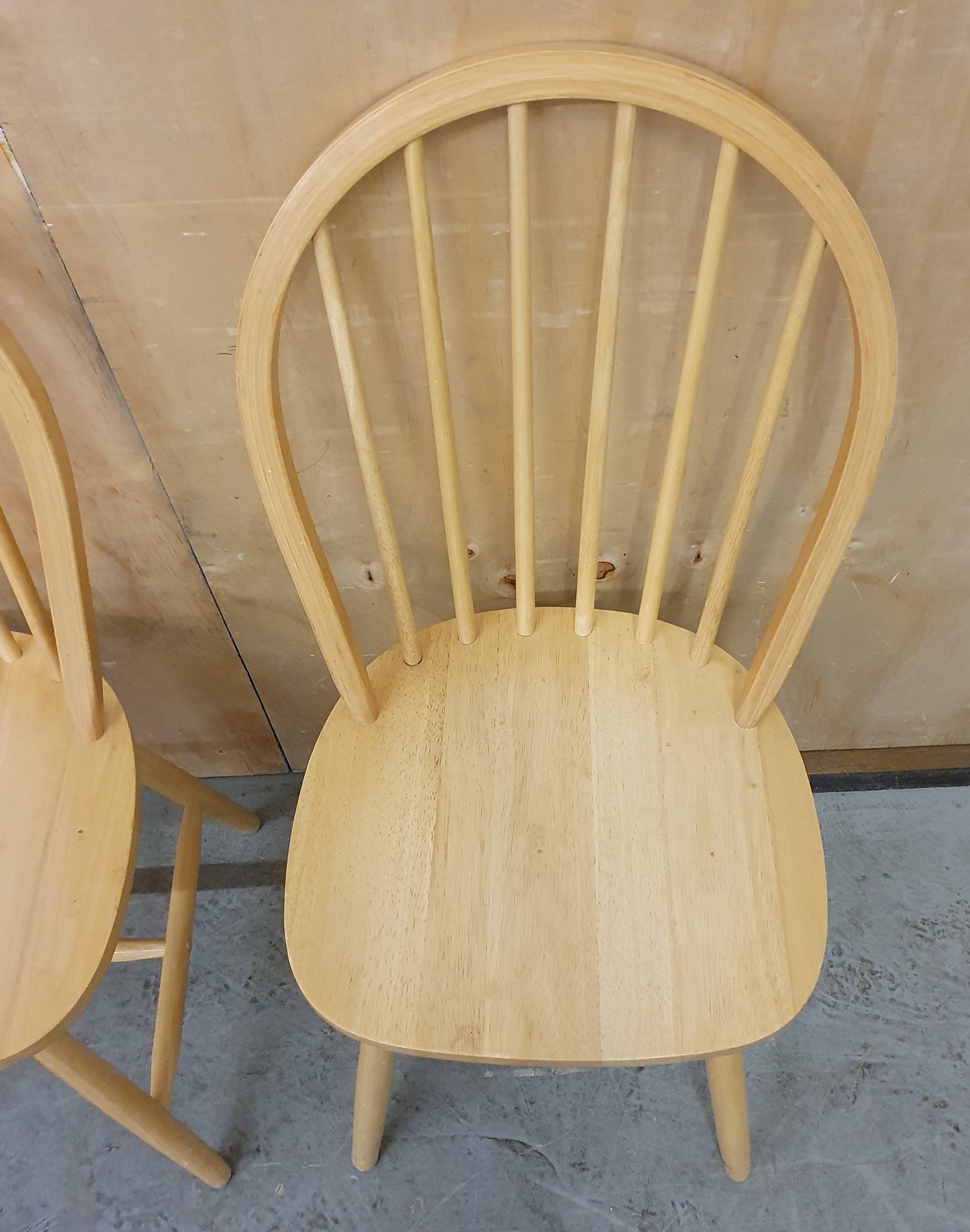 2 Matching Pine Spindle Back Dining Chairs - 104416 / 104417