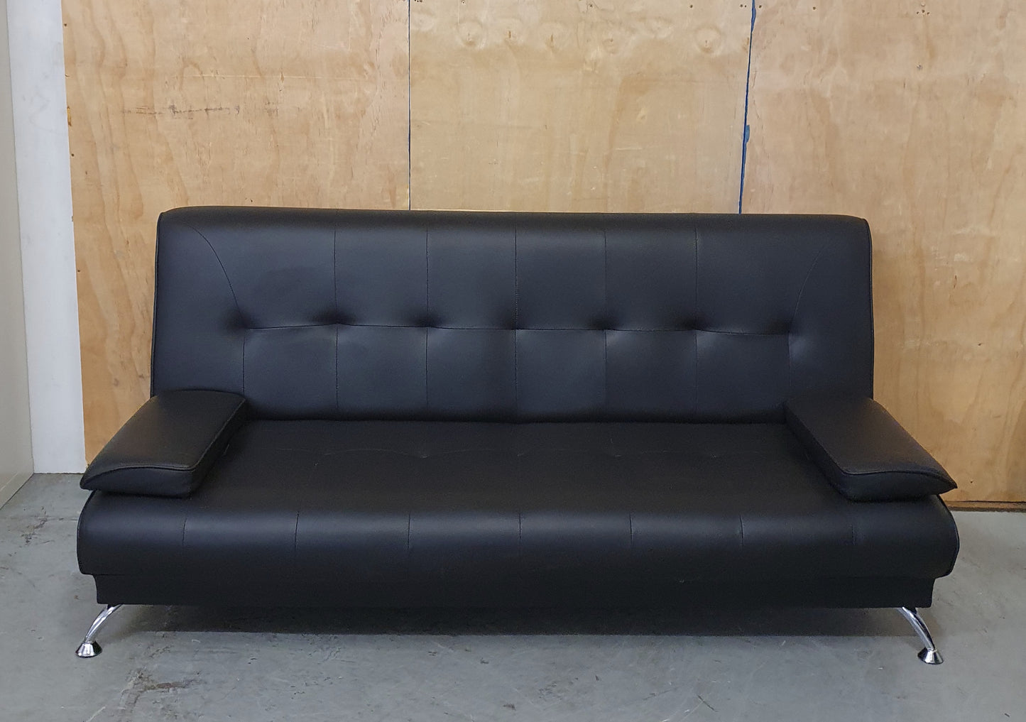 Black Faux Leather Click-Clak Sofa Bed - 104765