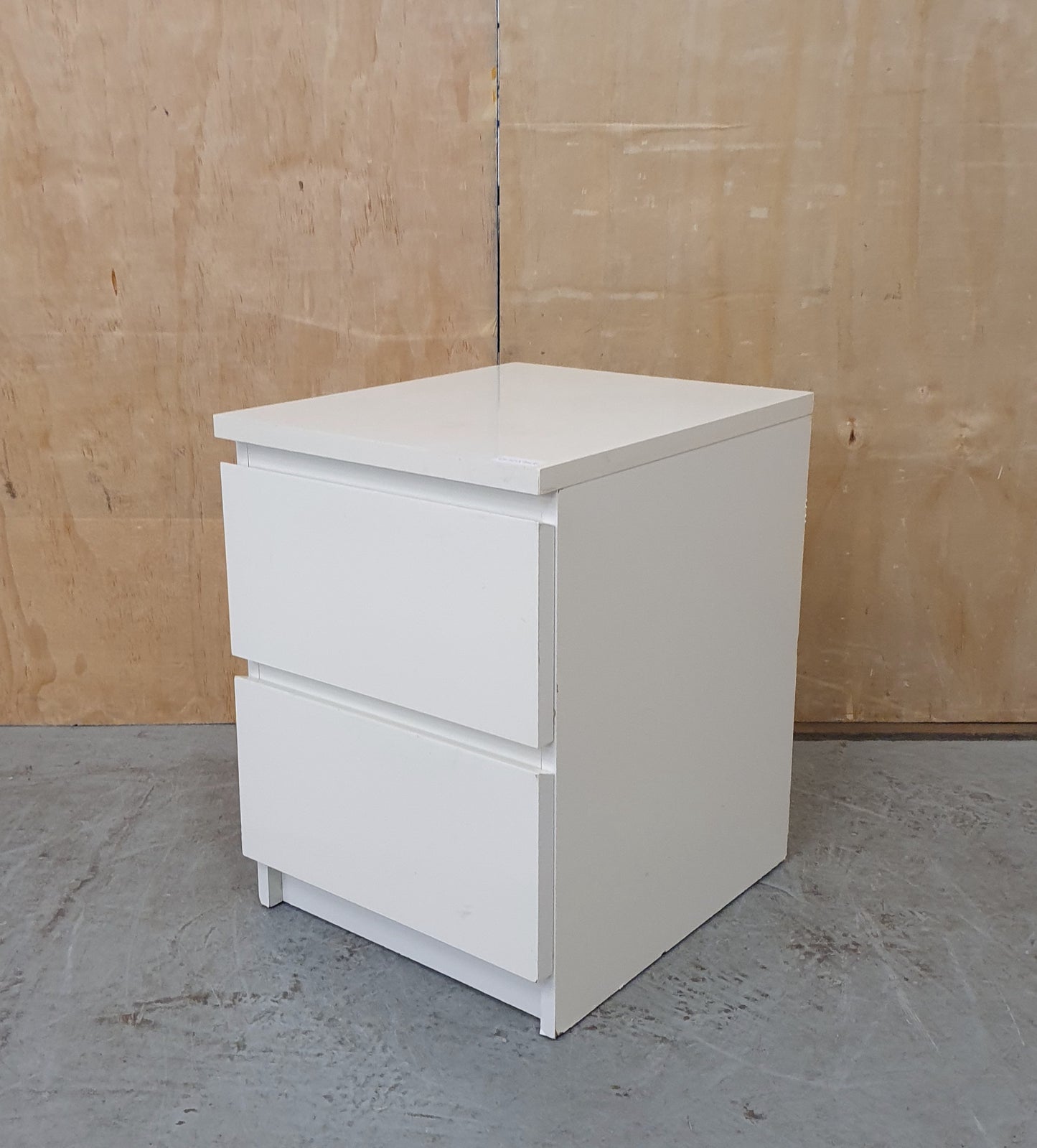 IKEA MALM White Single 2 Drawer Bedside Cabinet - EL103948