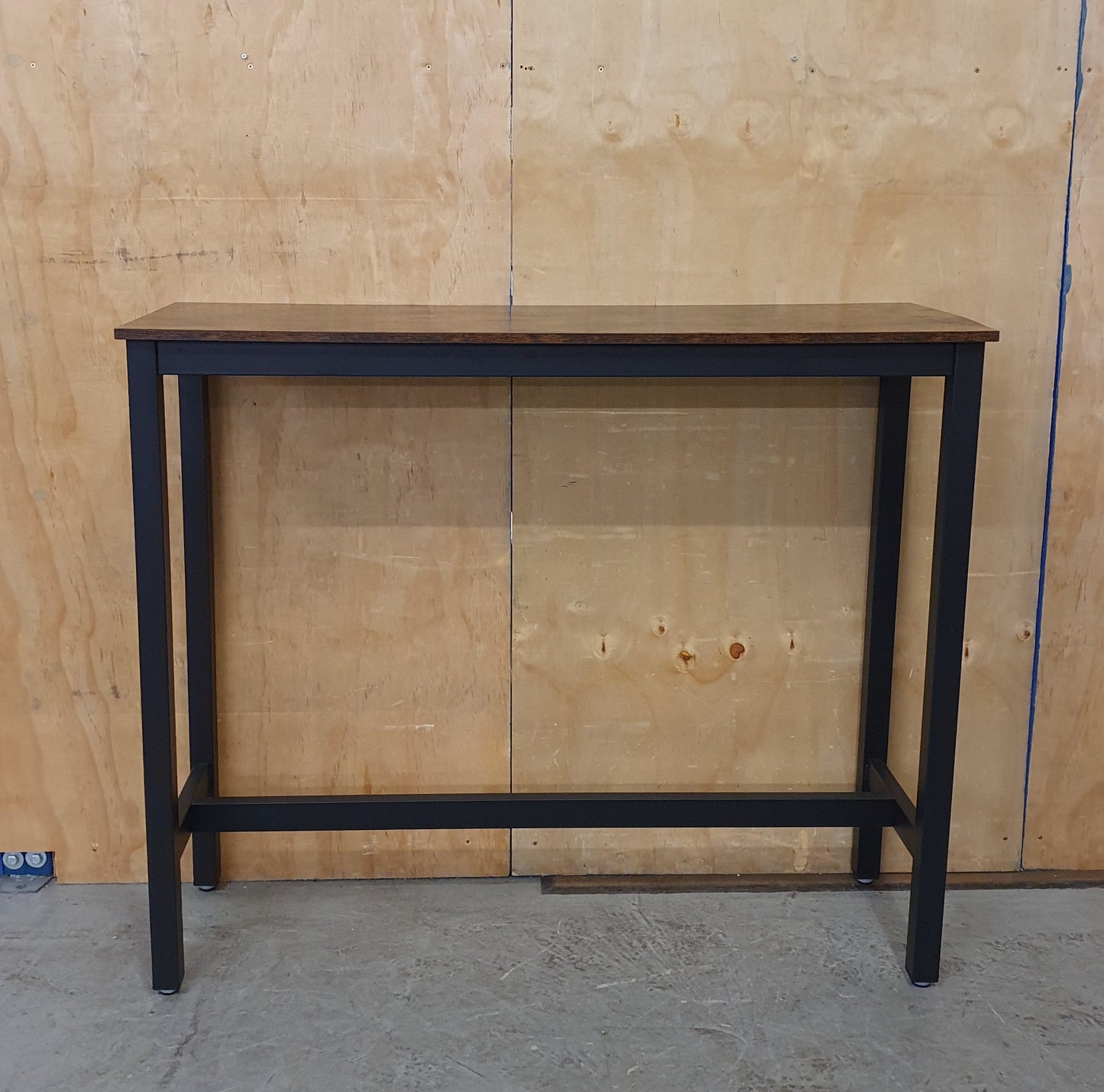 Long Wood Top Bar Table with Black Metal Frame - 104893