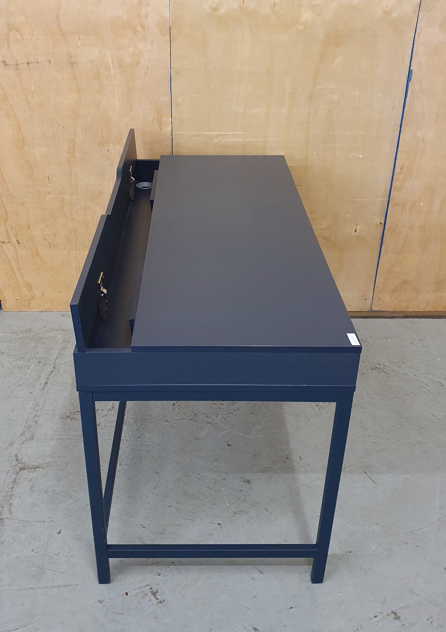 IKEA ALEX Navy Blue Desk with Back Panel Section and 2 Drawers - 103908