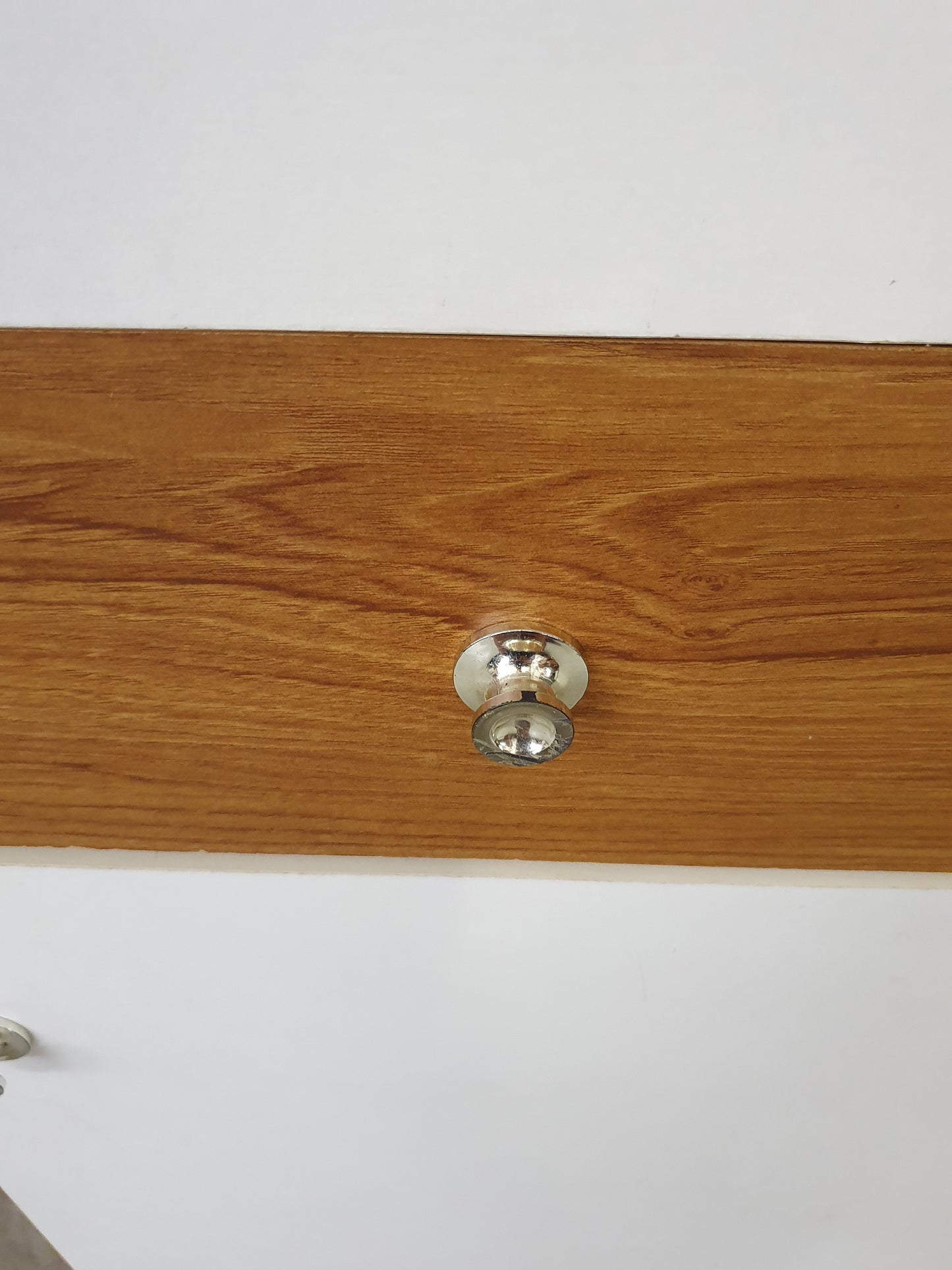 Slim Wood Wardrobe with 2 Doors and Central Drawer - 104598