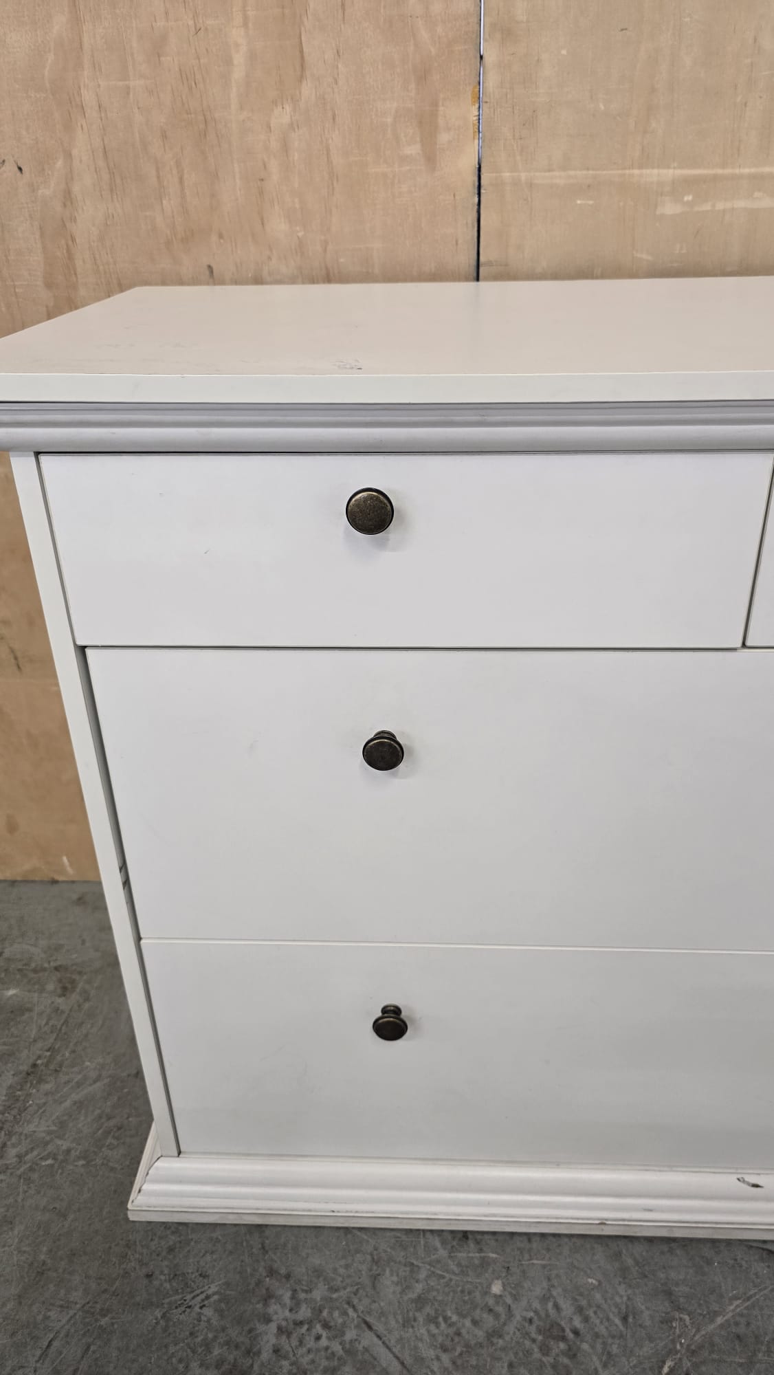 White Wood 4 Drawer Chest of Drawers - 310825-02