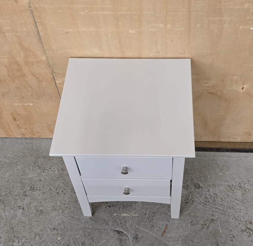 IKEA Single Light Grey Wood 2 Drawer Bedside Cabinet - 104715