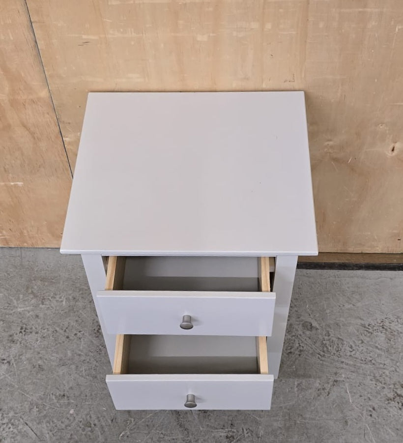 IKEA Single Light Grey Wood 2 Drawer Bedside Cabinet - 104715