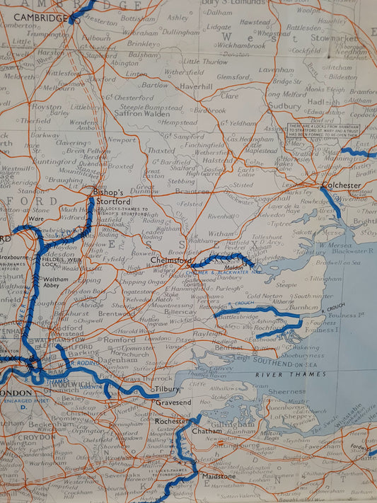 Cambridge Area Map in White Frame - 050425-03