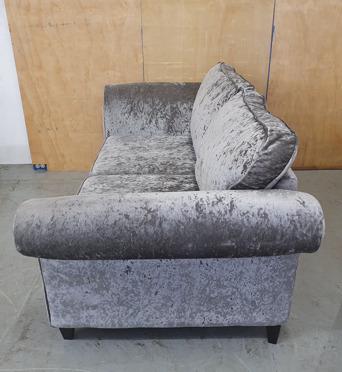 Grey Crushed Velvet 2 Seater Sofa - 104104