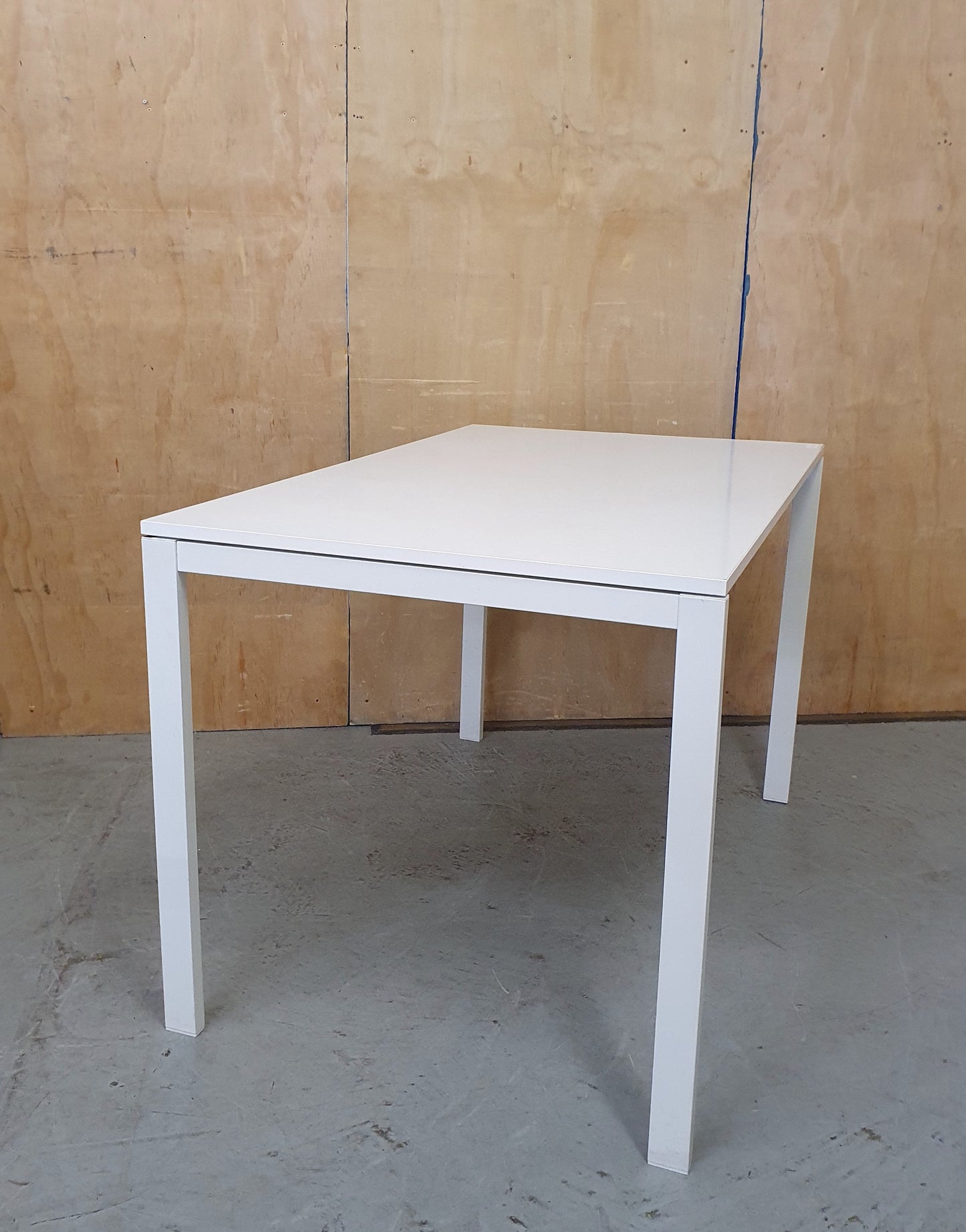 Large White Wood Dining Table with Slim Legs - 103892