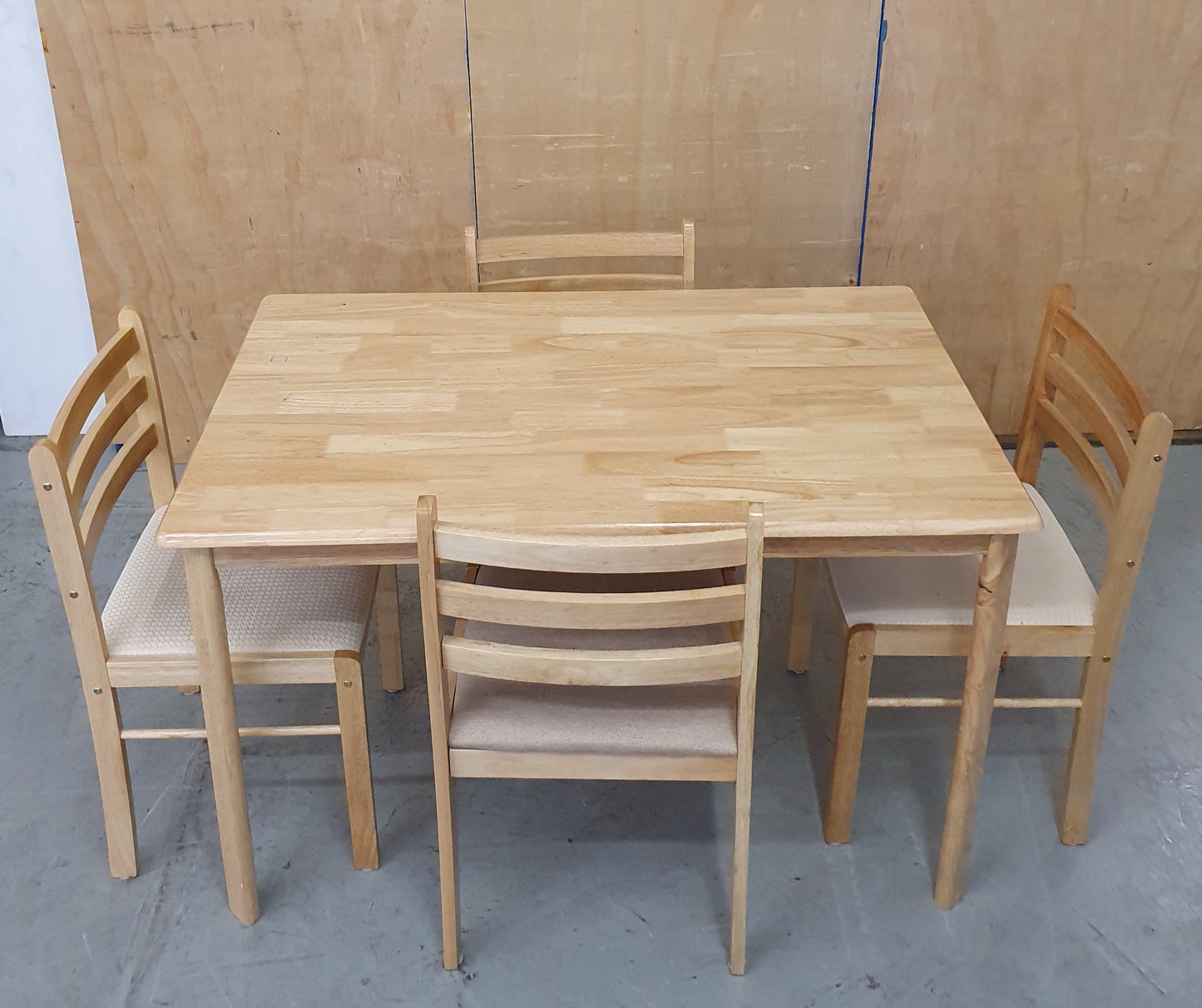 MALAY Wooden Dining Table and 4 Dining Chairs - 104385