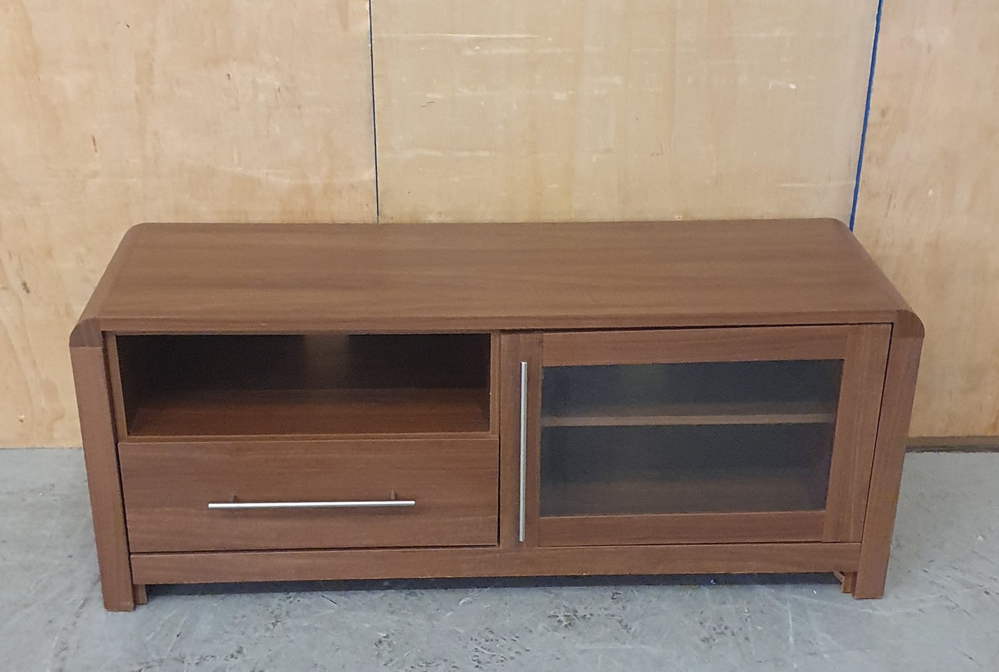 Large Heavy Duty Wooden TV Stand with 1 Glass Door and 1 Drawer - EL104356