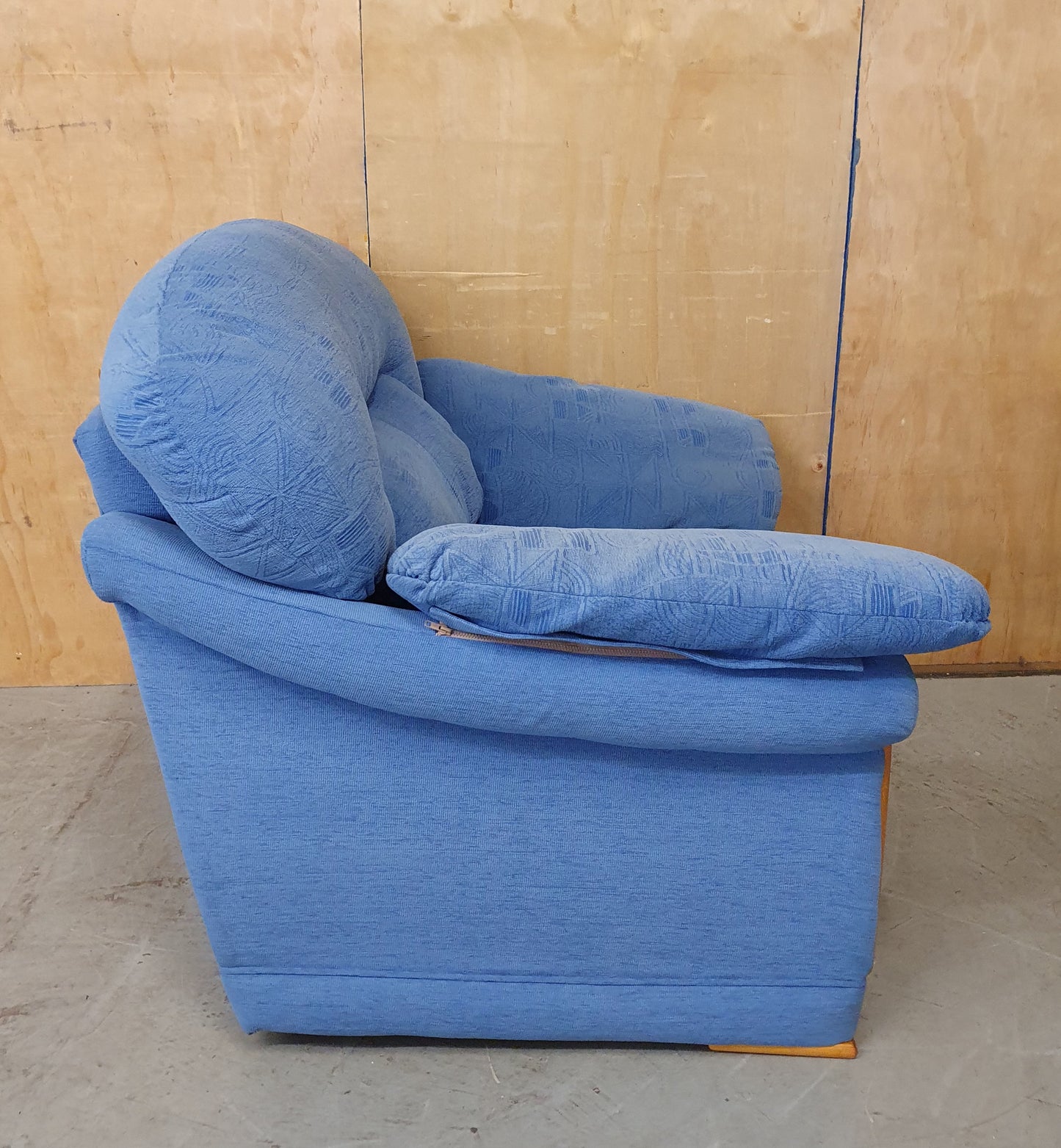 Blue Armchair with Removable Armrests and Backrest - 104156