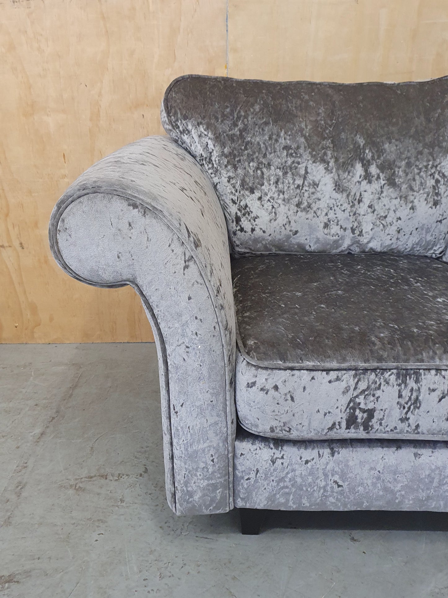 Grey Crushed Velvet Armchair - 104105