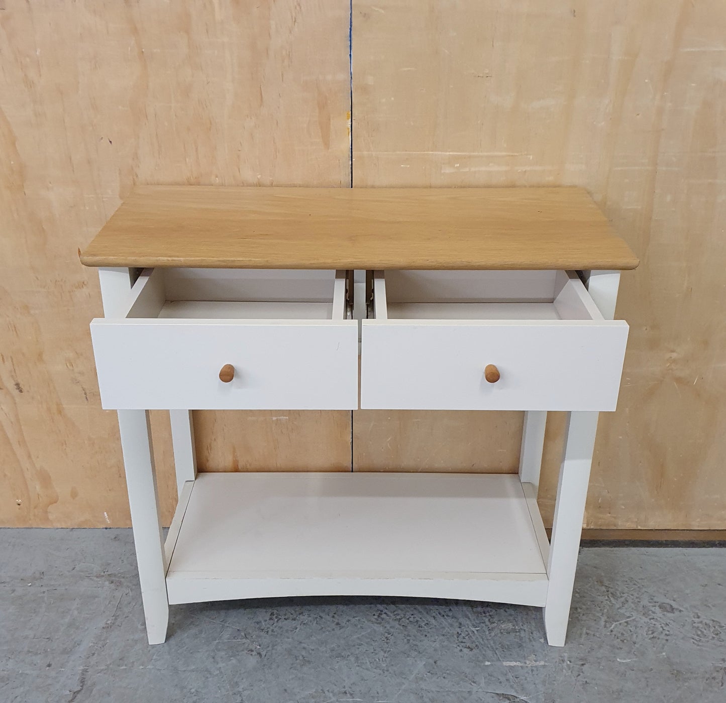 JOHN LEWIS 2 Tier Butterscotch Wood End Table with 2 Top Drawers - EL104471
