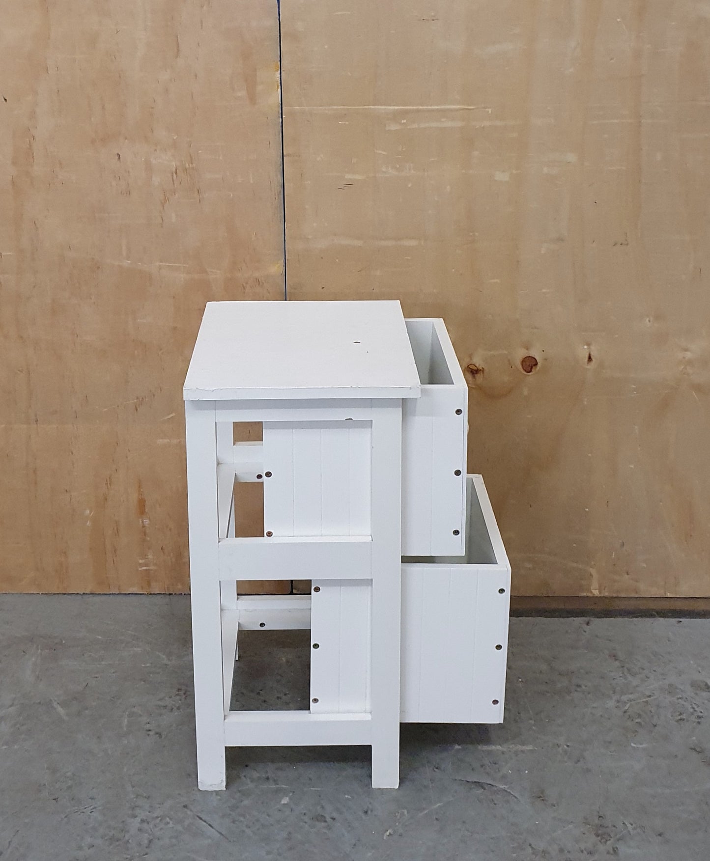 Small White Wood 2 Drawer Cabinet - EL104637