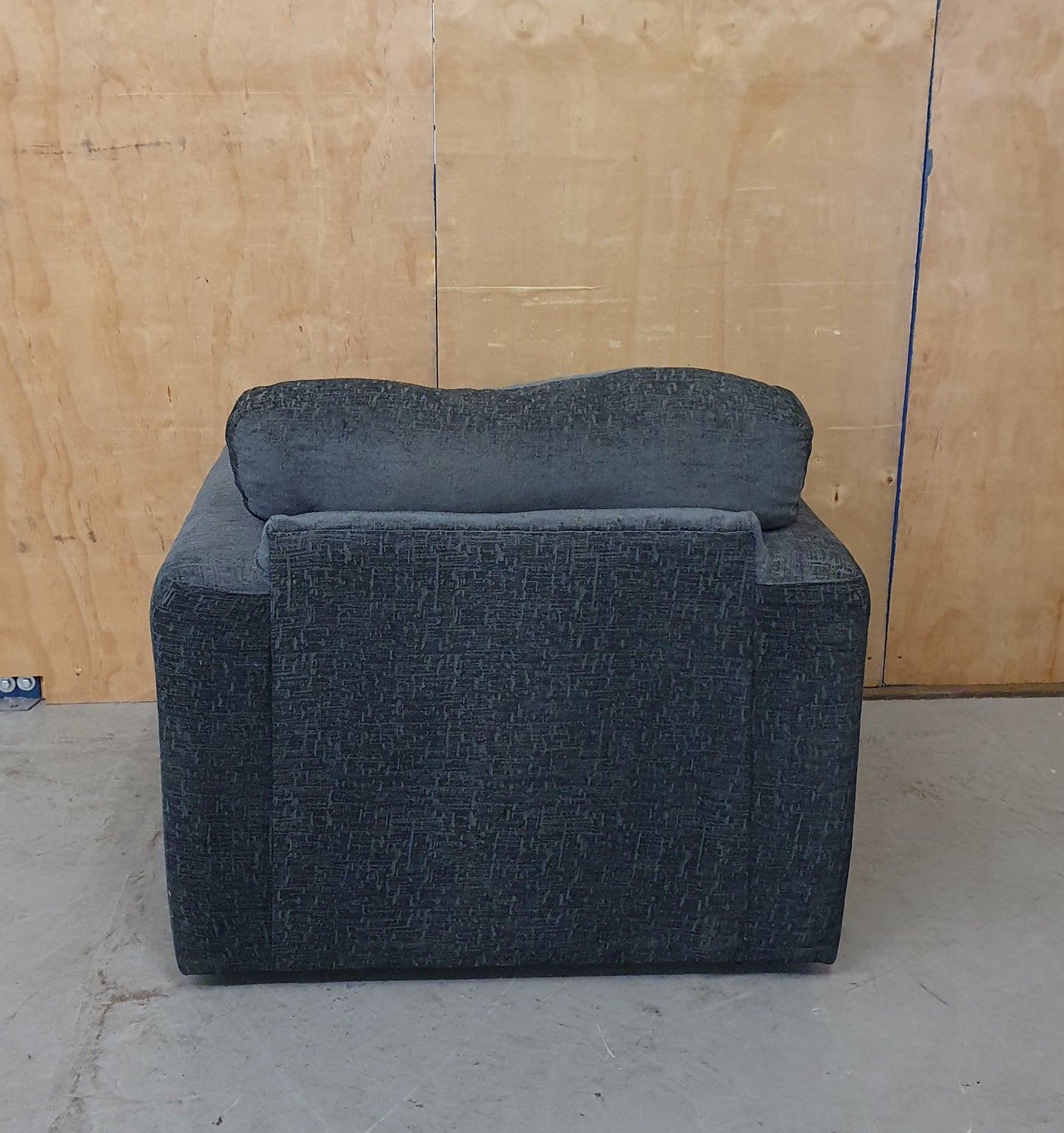 Blue Soft Fabric Armchair with Removable Back Cushion - 103655