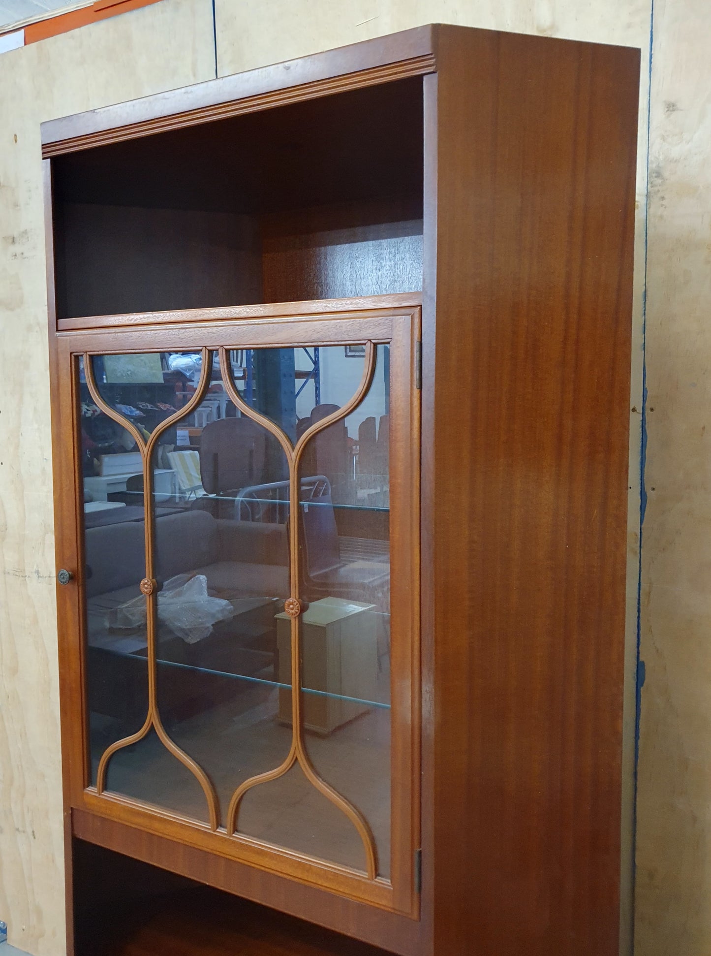 A.H. McIntosh & Co Large 2 Tier Glass Cabinet with Glass Shelves -104274