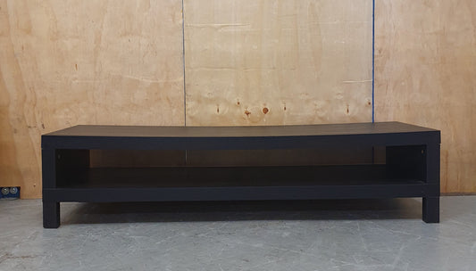 Large 2 Tier Black Wood Low Coffee Table - 150825-10