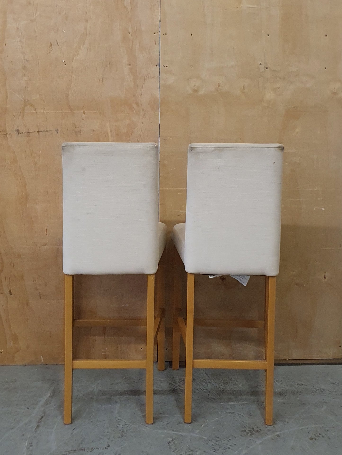 2 Matching Cream Fabric Covered Bar Stools - EL104227 / EL104228