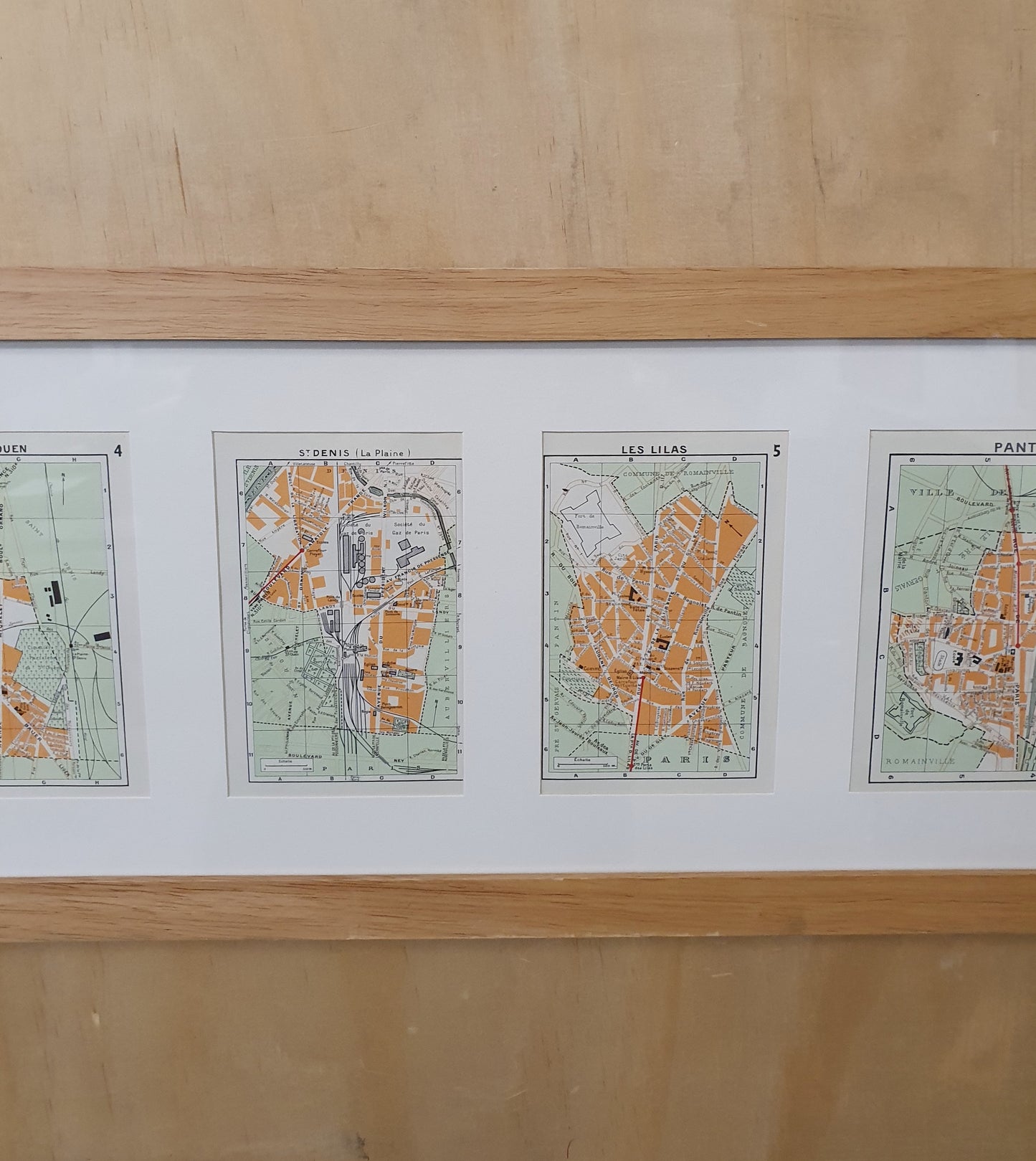 French Map in Wooden Frame - 050425-05