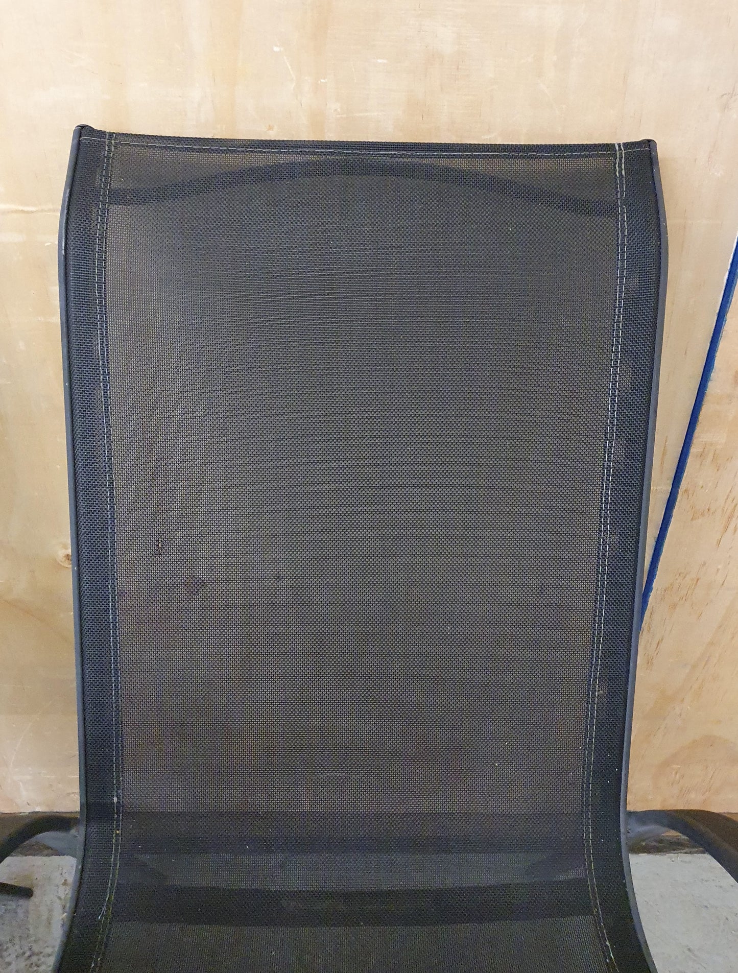 2 Matching Dark Grey Mesh Stackable Garden Chairs with Metal Frame - EL104446 / EL104447