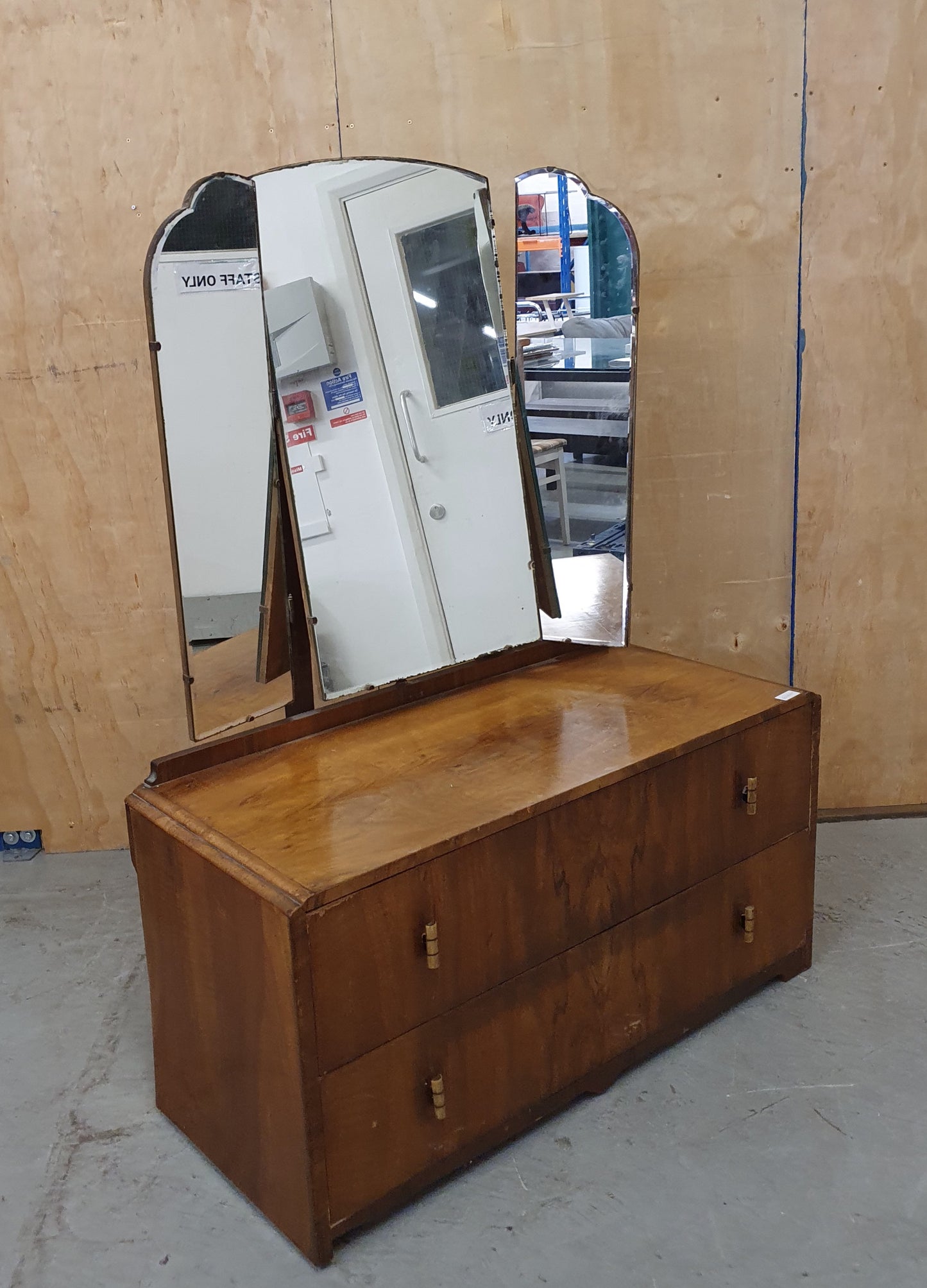 Vintage 2 Drawer Dressing Table with Mirror - EL103879