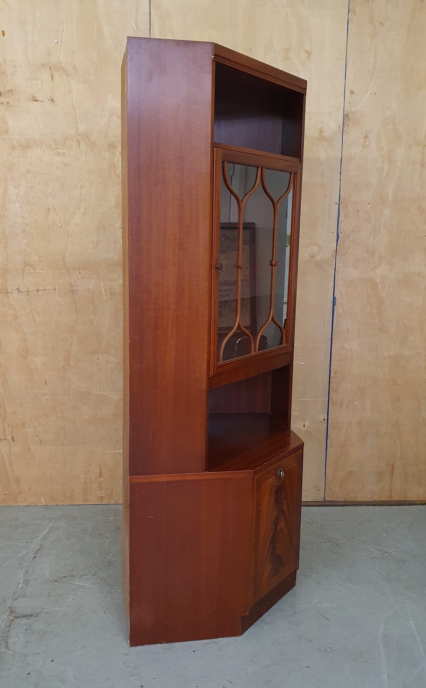 A.H. McIntosh & Co Large 2 Tier Glass Cabinet with Glass Shelves -104274