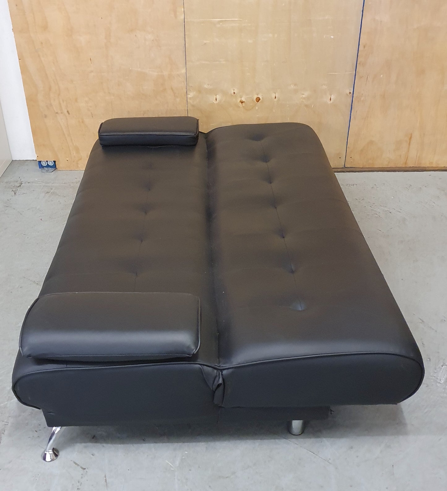 Black Faux Leather Click-Clak Sofa Bed - 104765