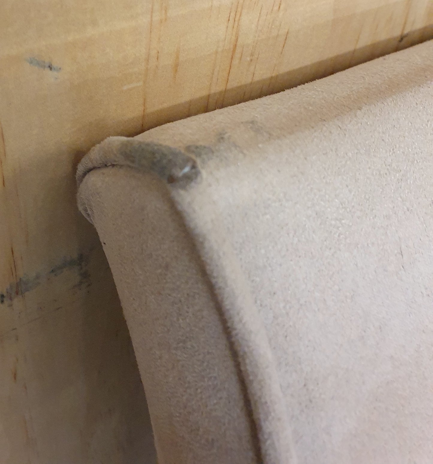Light Brown Suede Double Headboard - 104876