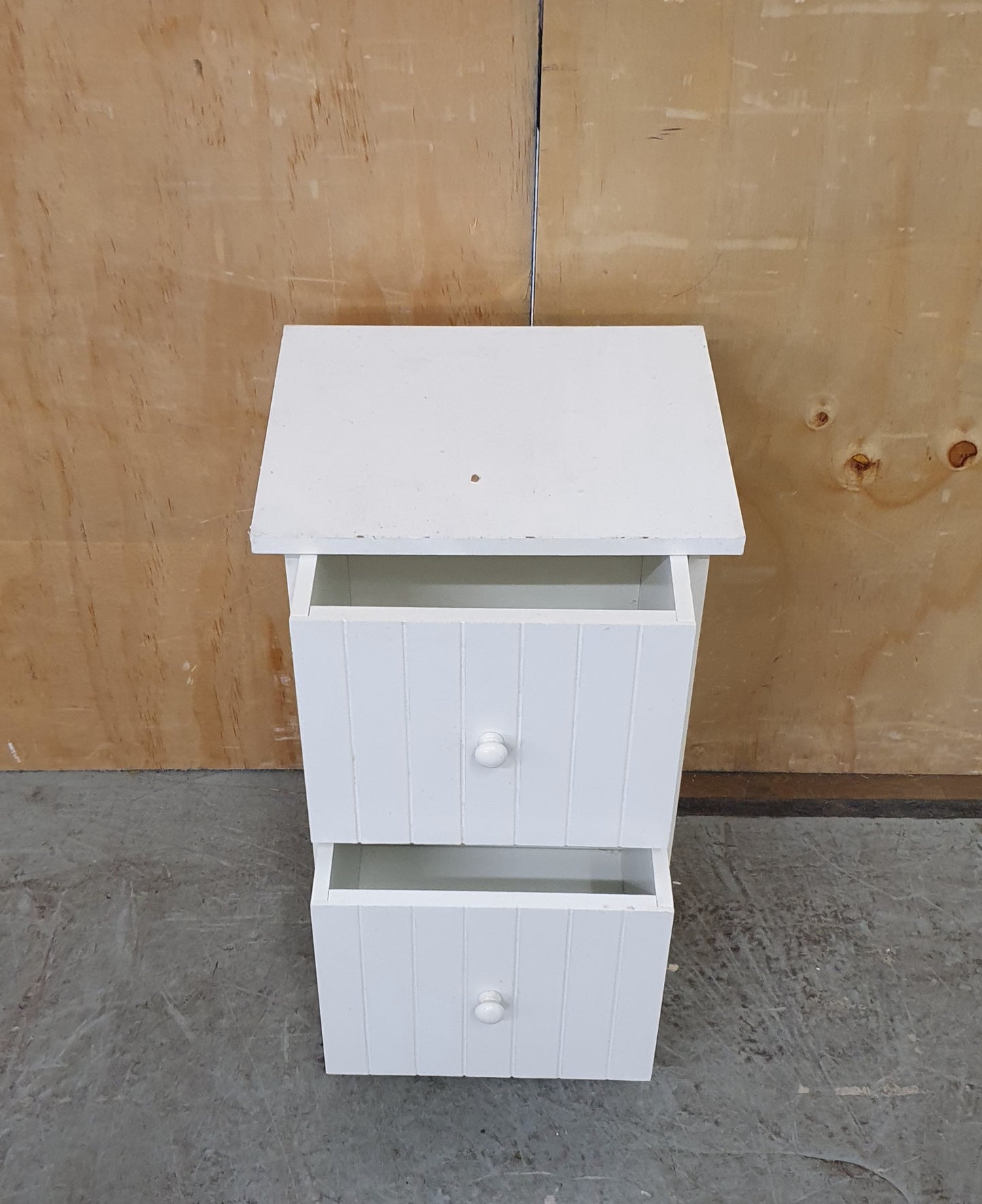 Small White Wood 2 Drawer Cabinet - EL104637