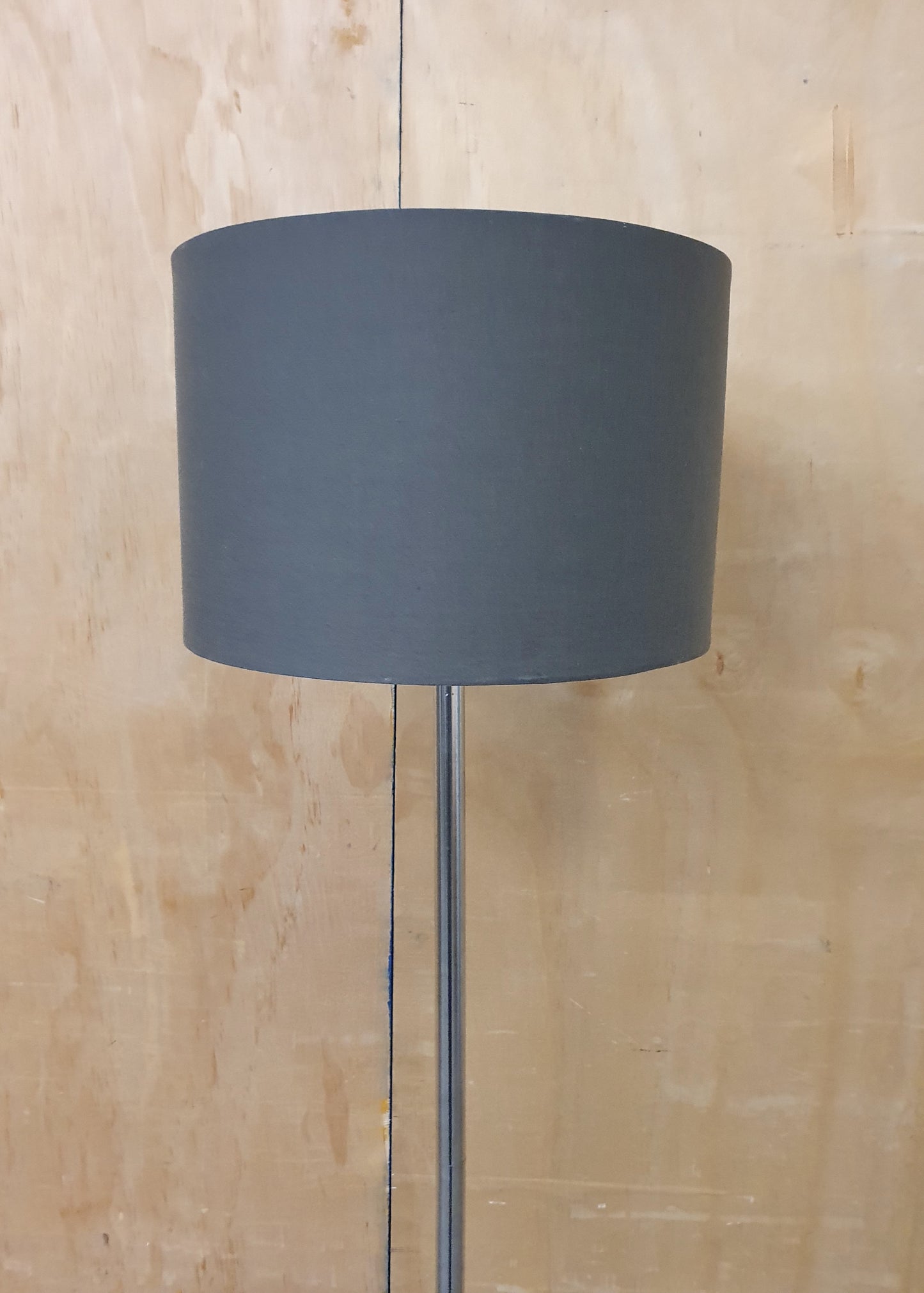 Grey Standing Lamp with Chrome Base - 102310