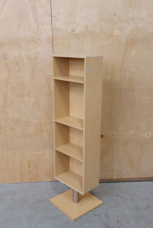 Small Modern Wood Shelving Unit with Chrome Attachment to Base - EL104006