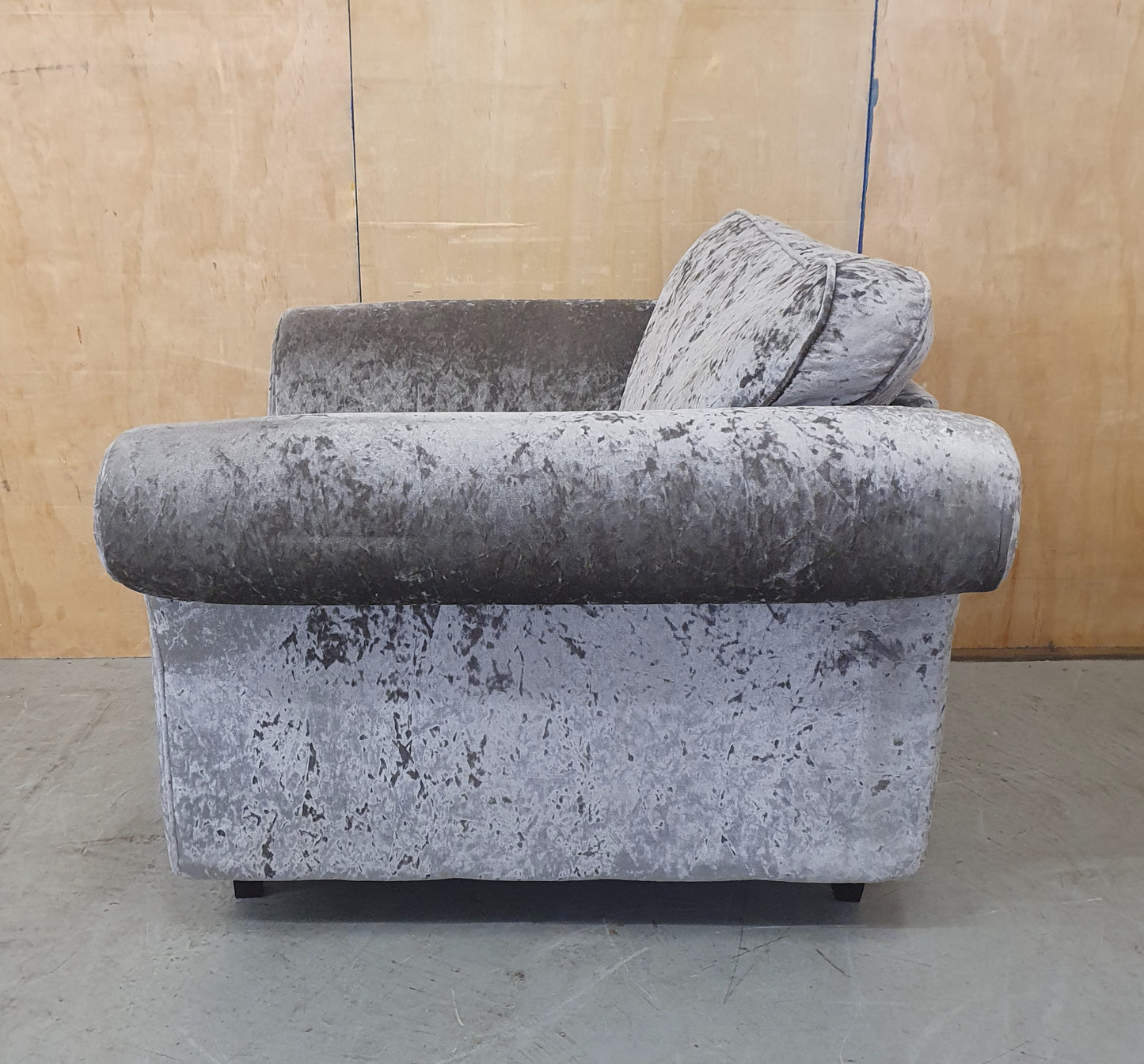 Grey Crushed Velvet Armchair - 104105