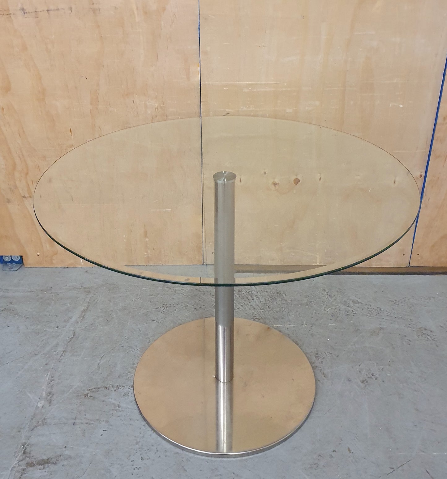 Small Round Glass Top Dining Table with Chrome Base - EL104362