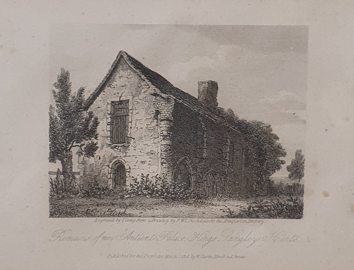 Remains of an Ancient Palace, Kings Langley, Hertfordshire Vintage Art Print - 103755