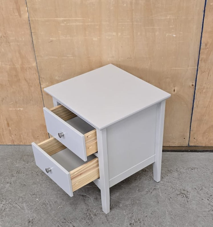 IKEA Single Light Grey Wood 2 Drawer Bedside Cabinet - 104715