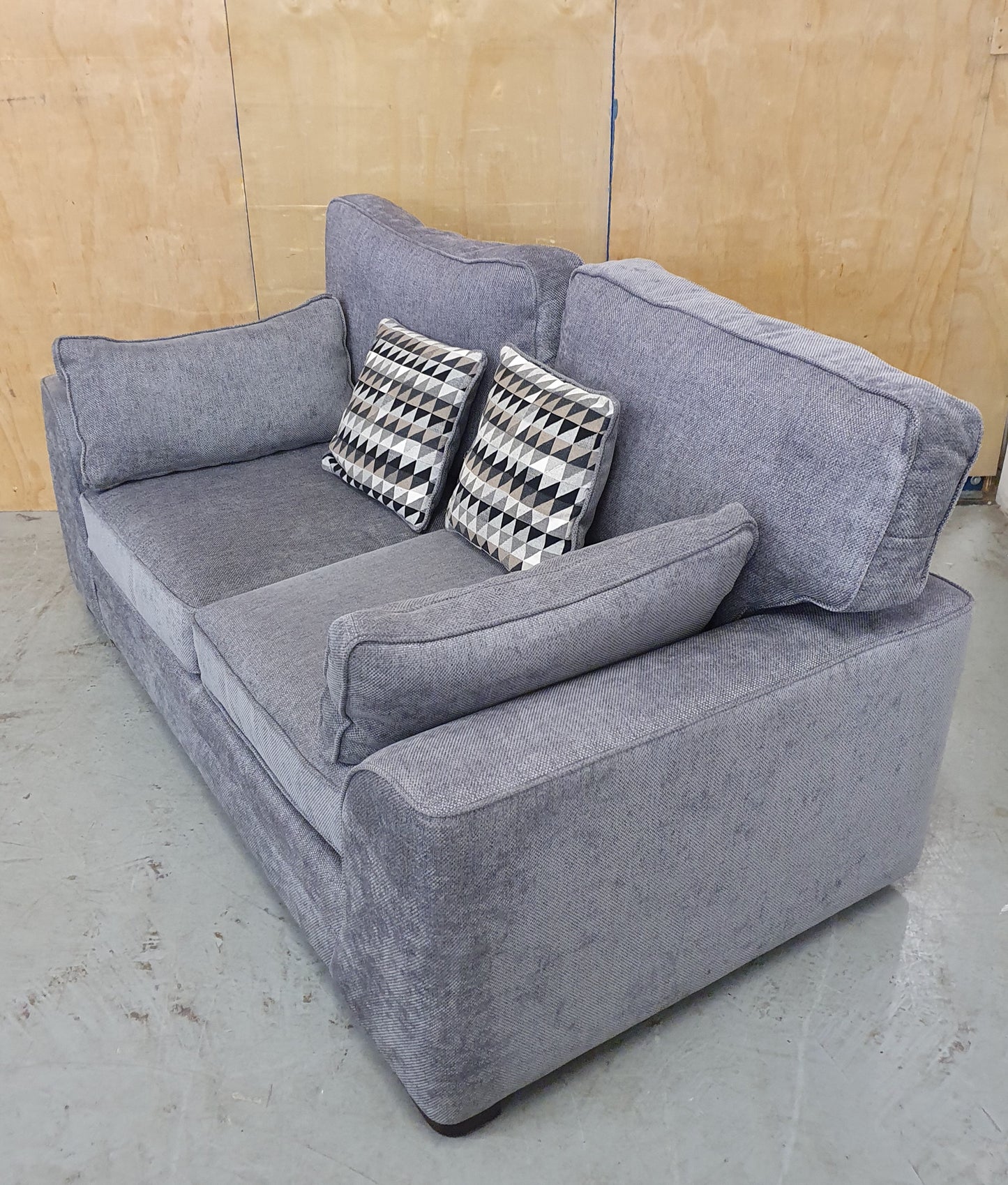 Grey Soft Fabric 2 Seater Sofa with Removable Cushions - 104040