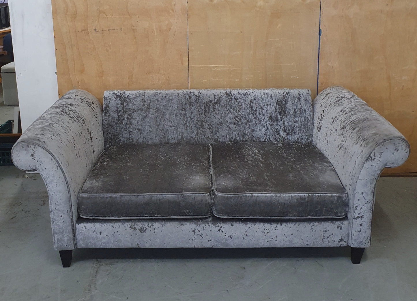 Grey Crushed Velvet 2 Seater Sofa - 104104