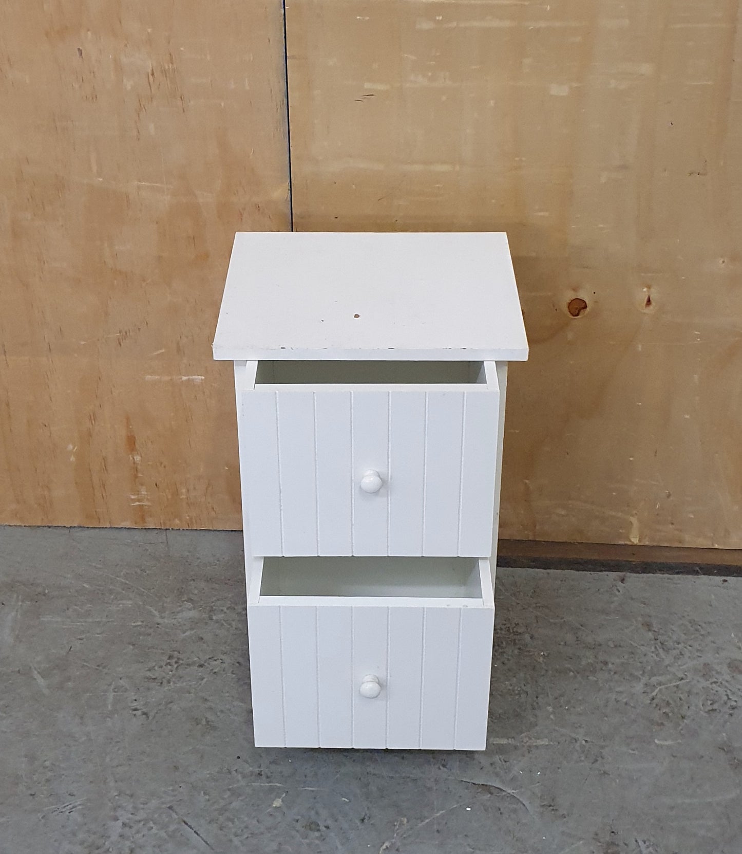 Small White Wood 2 Drawer Cabinet - EL104637