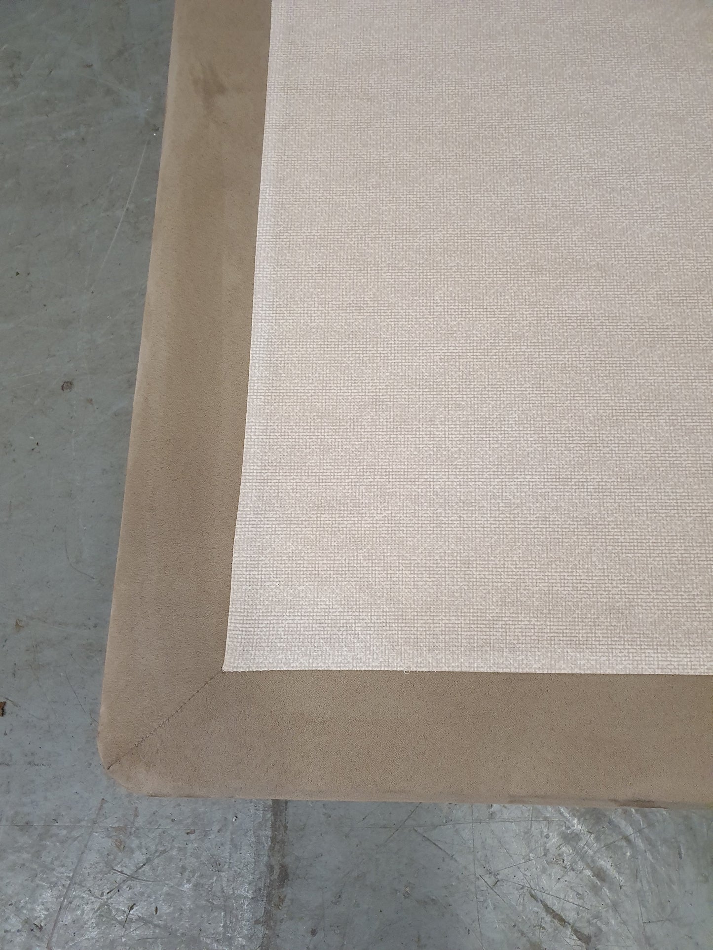 Tan Soft Suede Double Divan Bed Base with Matching Headboard - 103937 / 103944