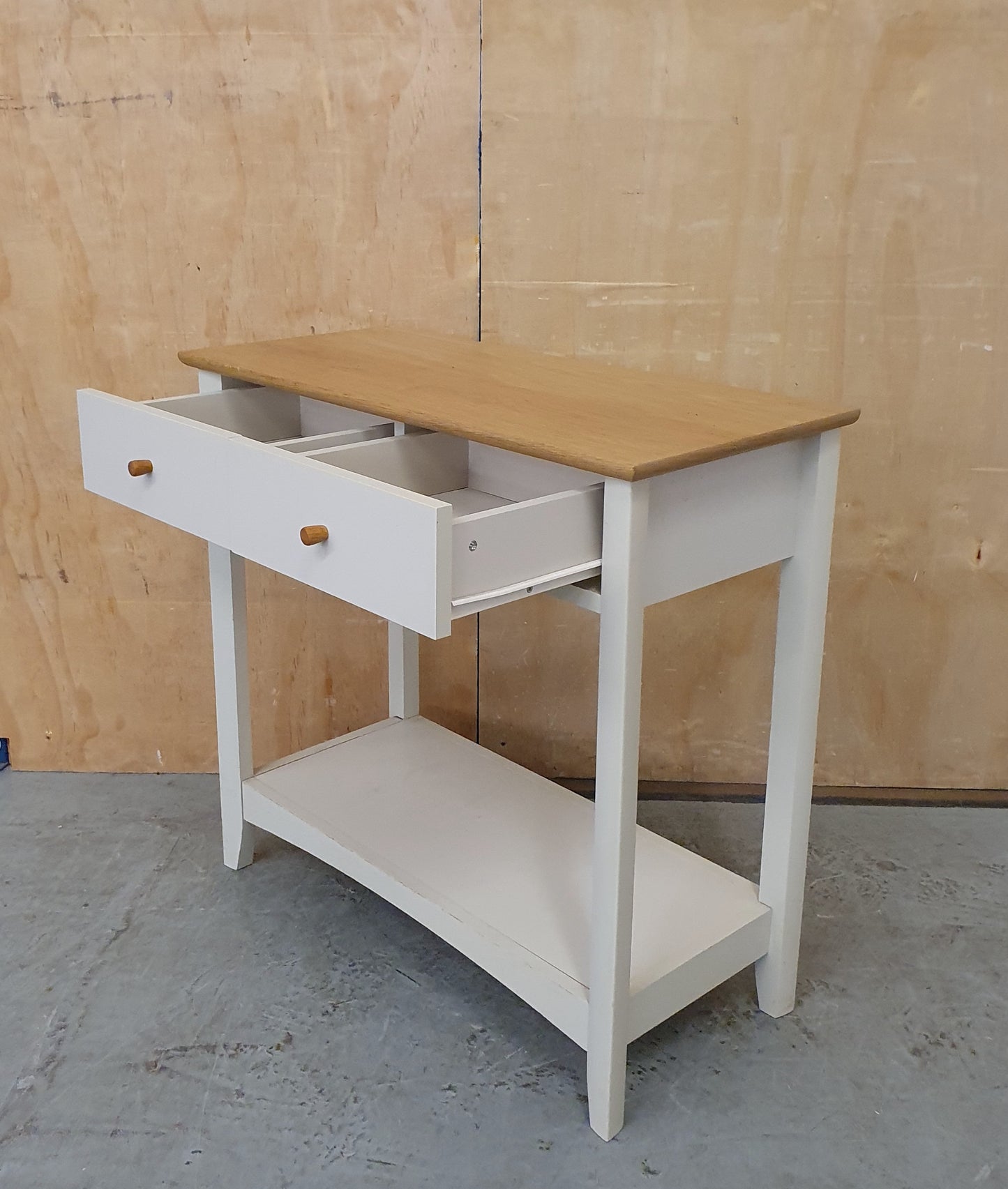 JOHN LEWIS 2 Tier Butterscotch Wood End Table with 2 Top Drawers - EL104471