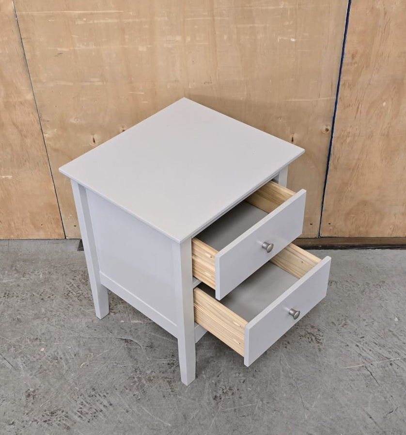 IKEA Single Light Grey Wood 2 Drawer Bedside Cabinet - 104715