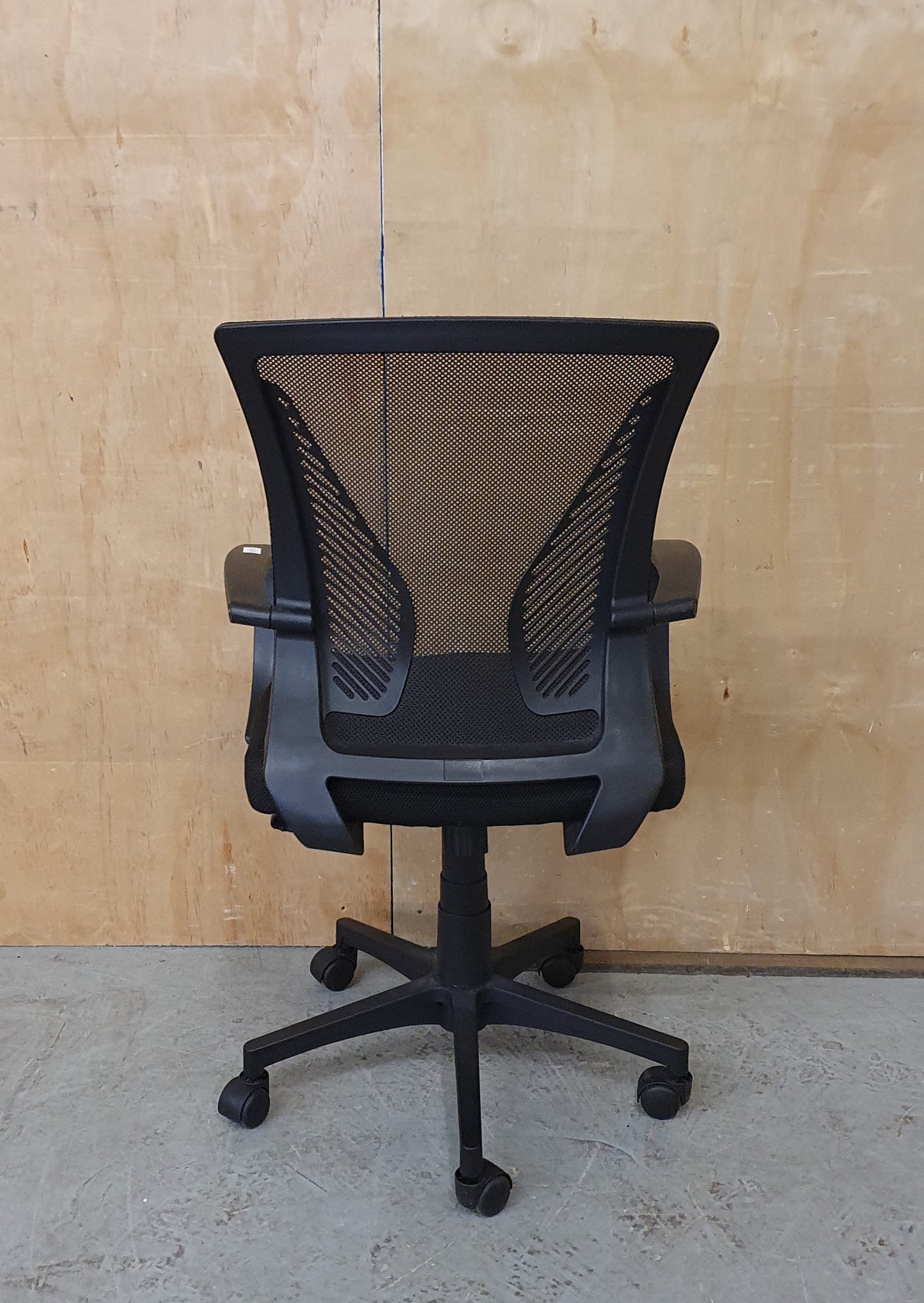 Black Office Chair with Mesh Fabric Back Rest and Castor Wheels - 103850