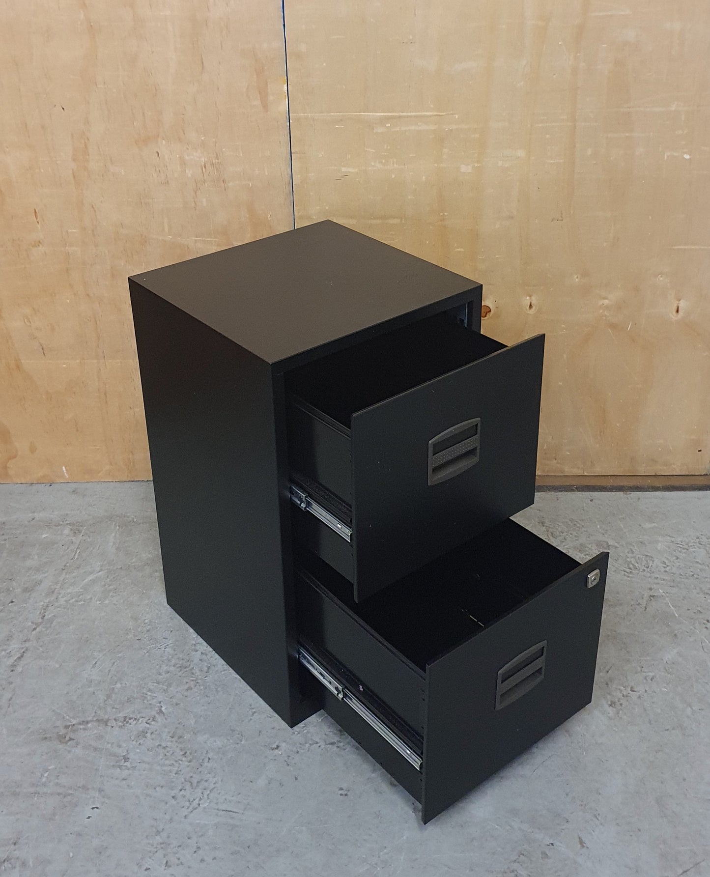 Small Black 2 Drawer Metal Filing Cabinet - 150825-11