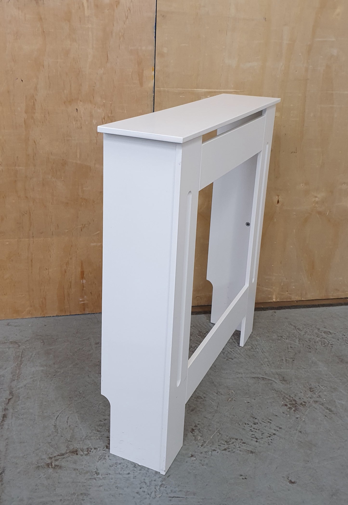 White Wooden Radiator Cover with Cut Out Front - 104038