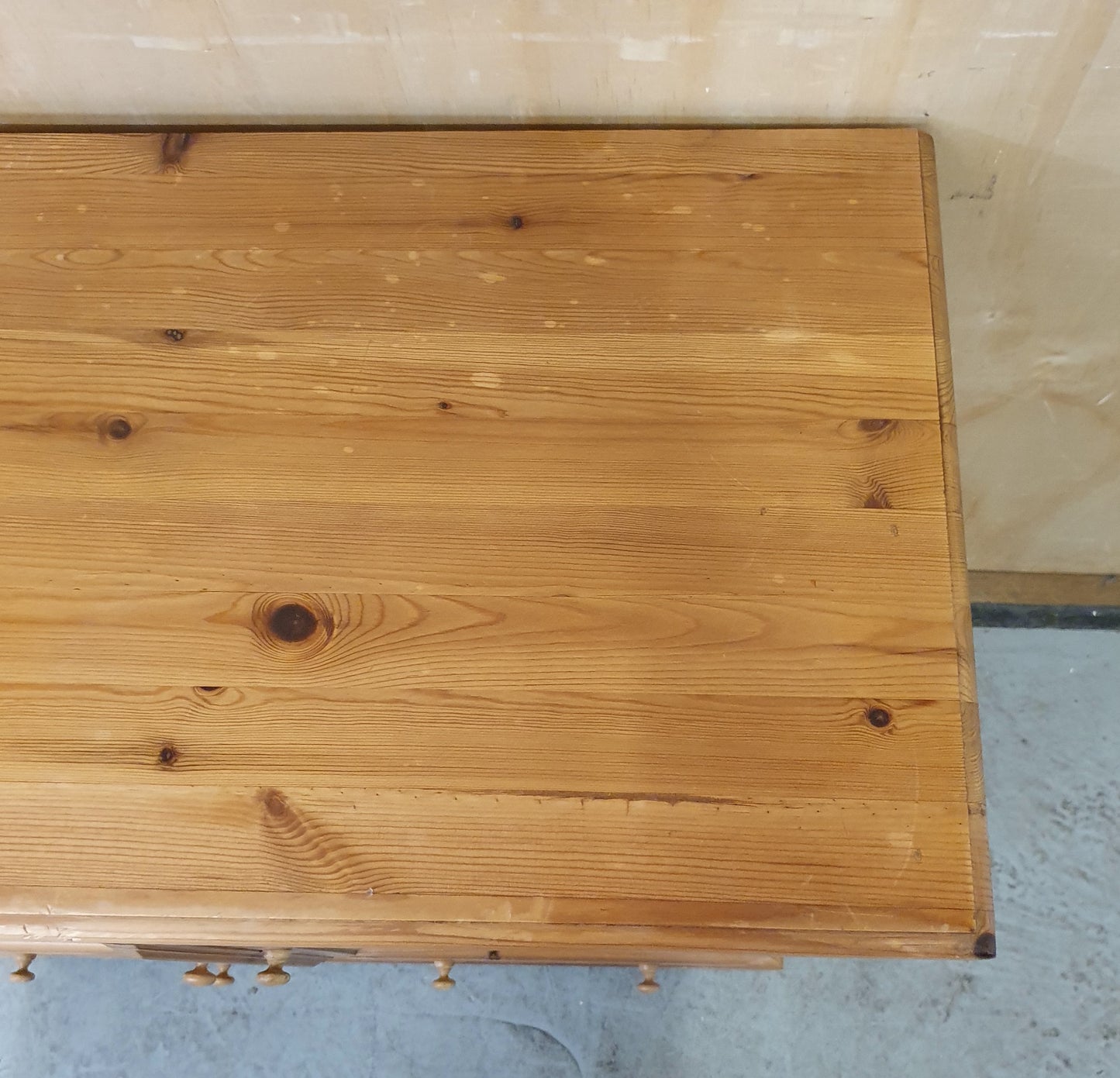 Small Glass Door Pine Cabinet with Drawers and Built In CD Racks - EL104074