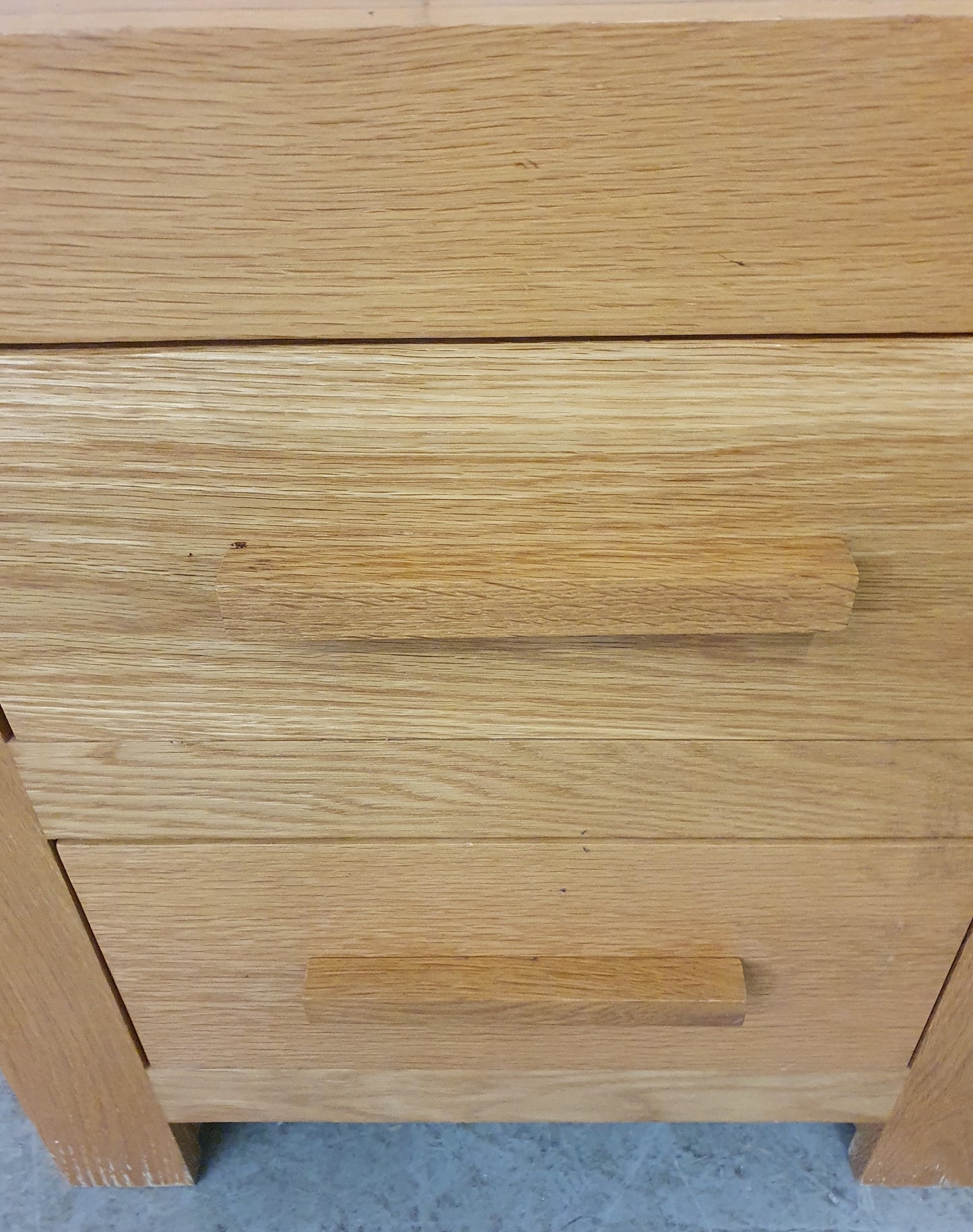 Single 2 Drawer Oak Bedside Cabinet - 104492
