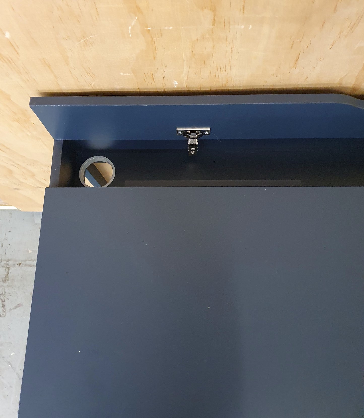 IKEA ALEX Navy Blue Desk with Back Panel Section and 2 Drawers - 103908