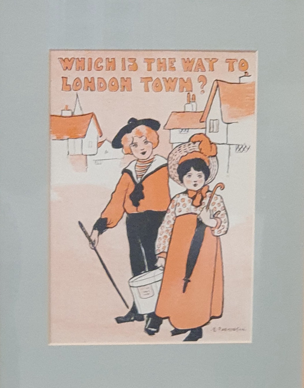 "Which is the way to London Town" Art Print in Frame - 050425-08