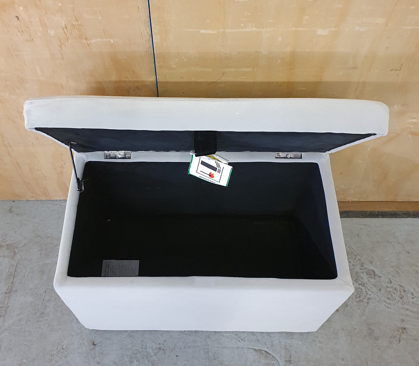 Small Grey Velvet Storage Ottoman - 104043