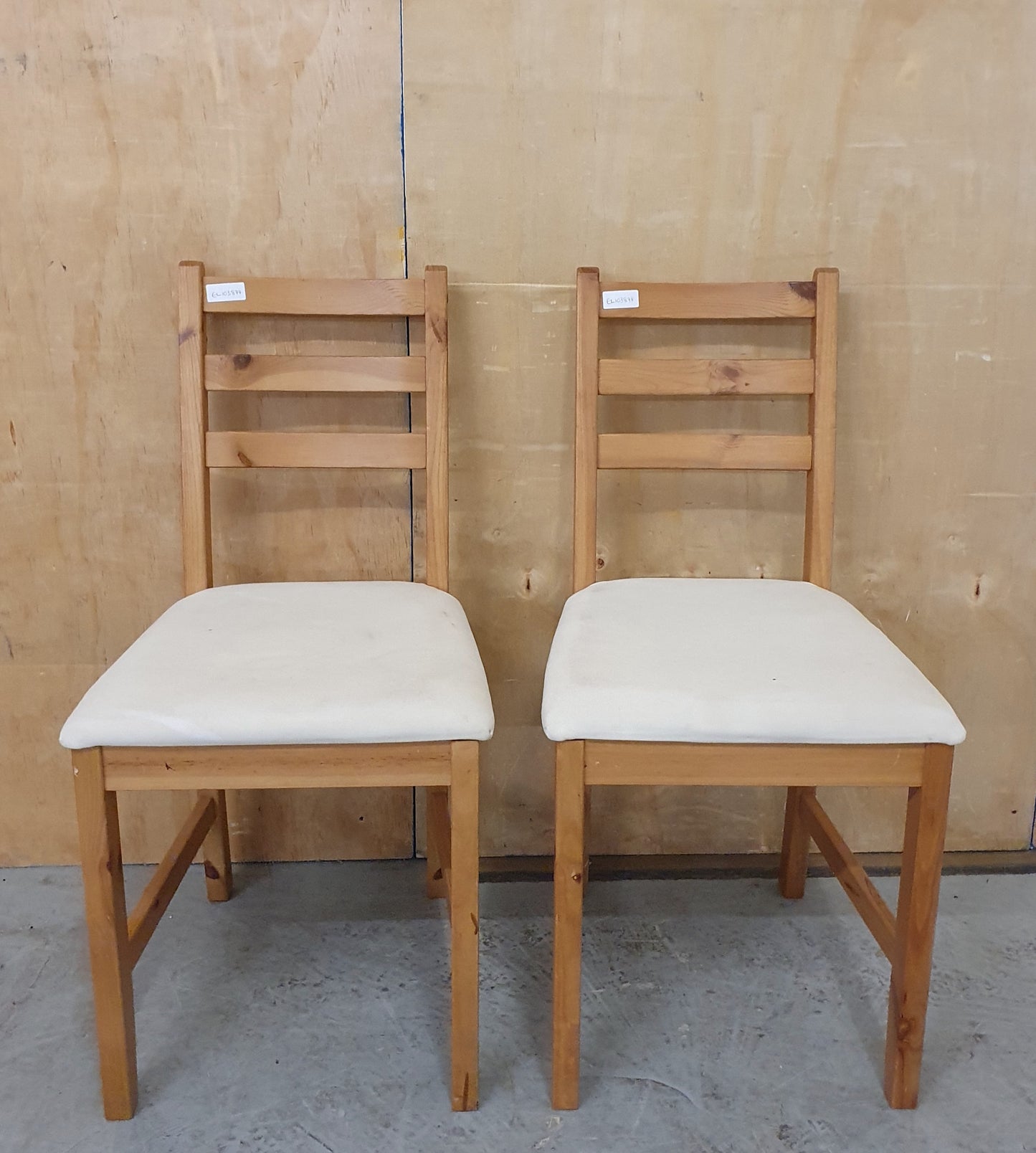 IKEA Matching Pair of Wooden Dining Chairs - EL103877 / EL103878